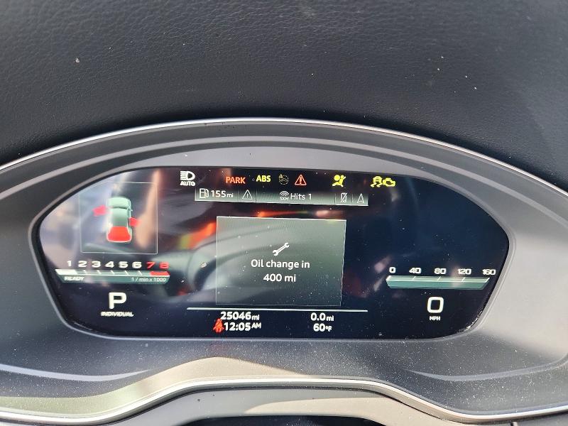 2022 Audi Q5 VIN WA15AAFY8N2127736 COPART salvage auction — FRONT END, Ca - Salvage Certificate, sold $15,300 on 2026-07-02 (photo 9)