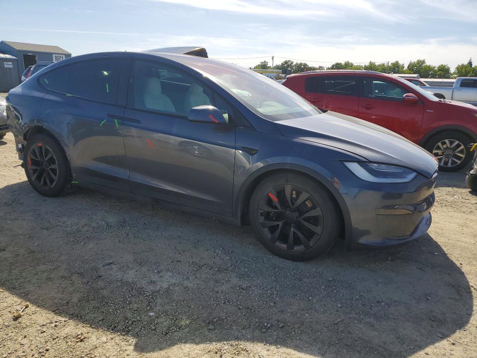 2023 Tesla Model x VIN 7SAXCAE57PF392831 COPART salvage auction — REAR END, Ca - Salvage Certificate, sold $12,100 on 2026-07-30 (photo 4)