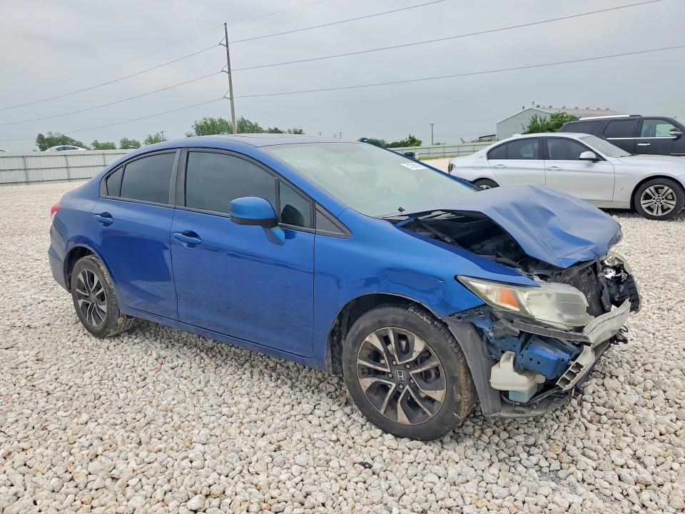 2013 Honda Civic VIN 19XFB2F86DE016424 COPART salvage auction — FRONT END, Tx - Salvage Vehicle Title, sold $2,300 on 2026-07-03 (photo 4)