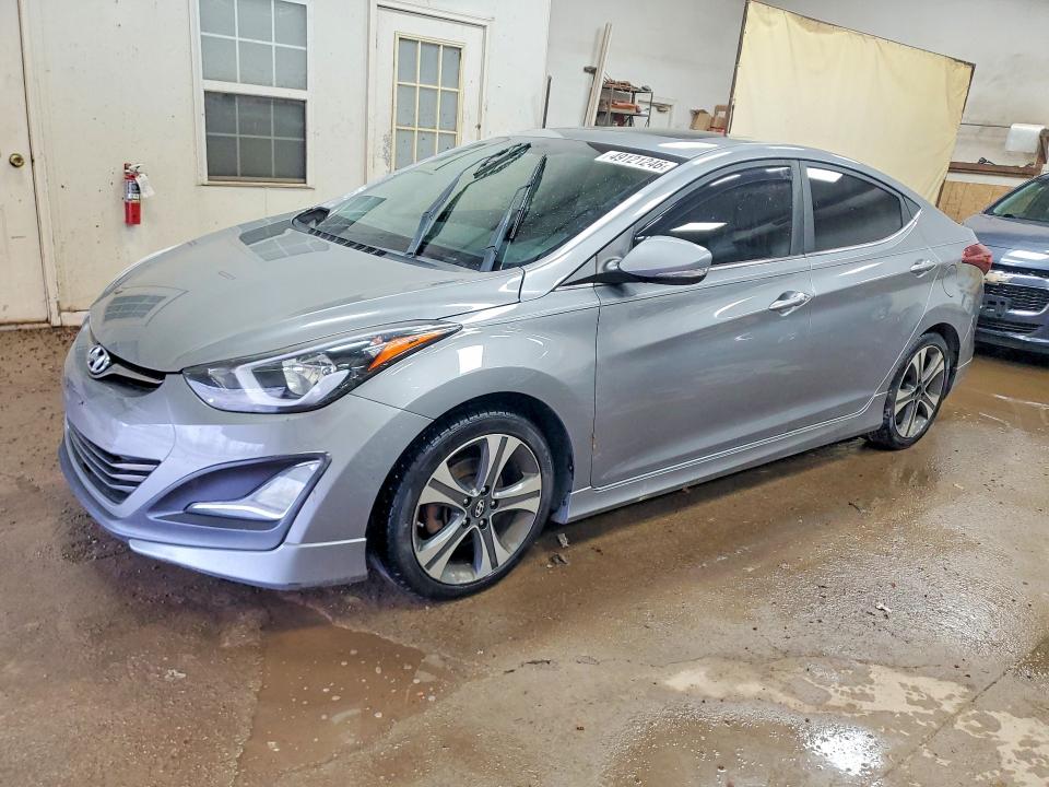2014 Hyundai Elantra VIN KMHDH4AH2EU150239 COPART salvage auction — WATER/FLOOD, Mi - Cert Of Title-Flood Vehicle, sold $950 on 2026-07-08 (photo 1)