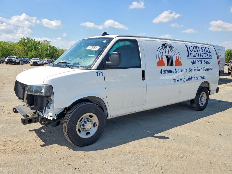 2025 Chevrolet Express VIN 1GCWGBFP6S1118802 COPART salvage auction — FRONT END, Md - Cert Of Salvage > 75% Damage, sold $11,400 on 2026-07-29 (photo 1)