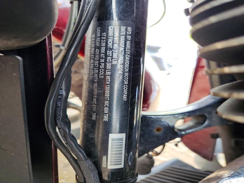 2014 Harley-davidson Fl VIN 1HD1FCM12EB674801 COPART salvage auction — SIDE, Il - Salvage Certificate, sold $4,700 on 2026-07-21 (photo 9)