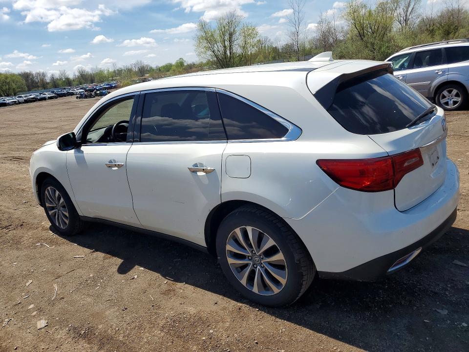 2015 Acura Mdx VIN 5FRYD4H4XFB014440 COPART salvage auction — MINOR DENT/SCRATCHES, Oh - Certificate Of Title, sold $1,700 on 2026-07-02 (photo 2)