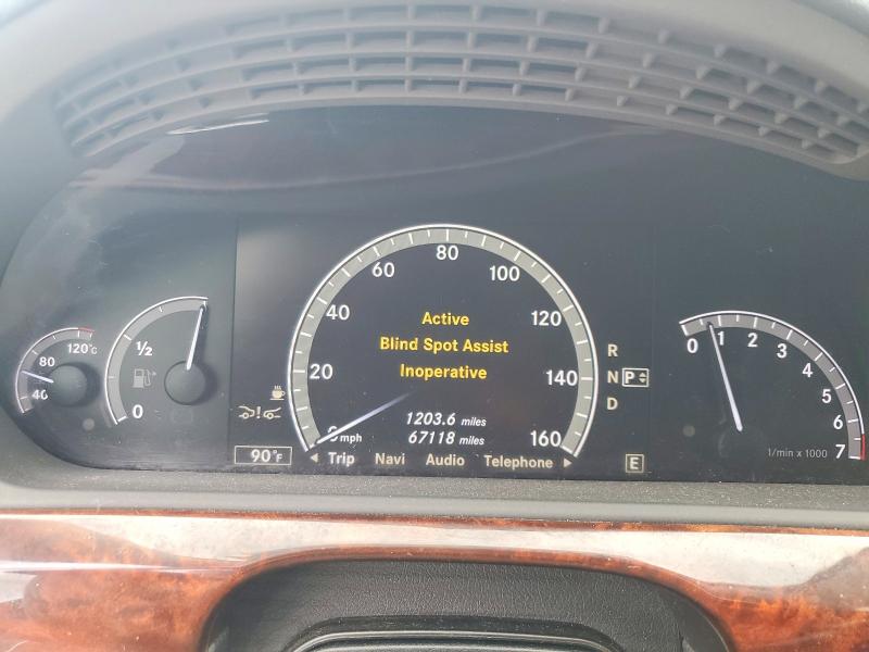 2012 Mercedes-benz S-klasse VIN WDDNG7DB5CA464427 COPART salvage auction — REAR END, Salvage Title, sold $6,000 on 2026-07-15 (photo 9)