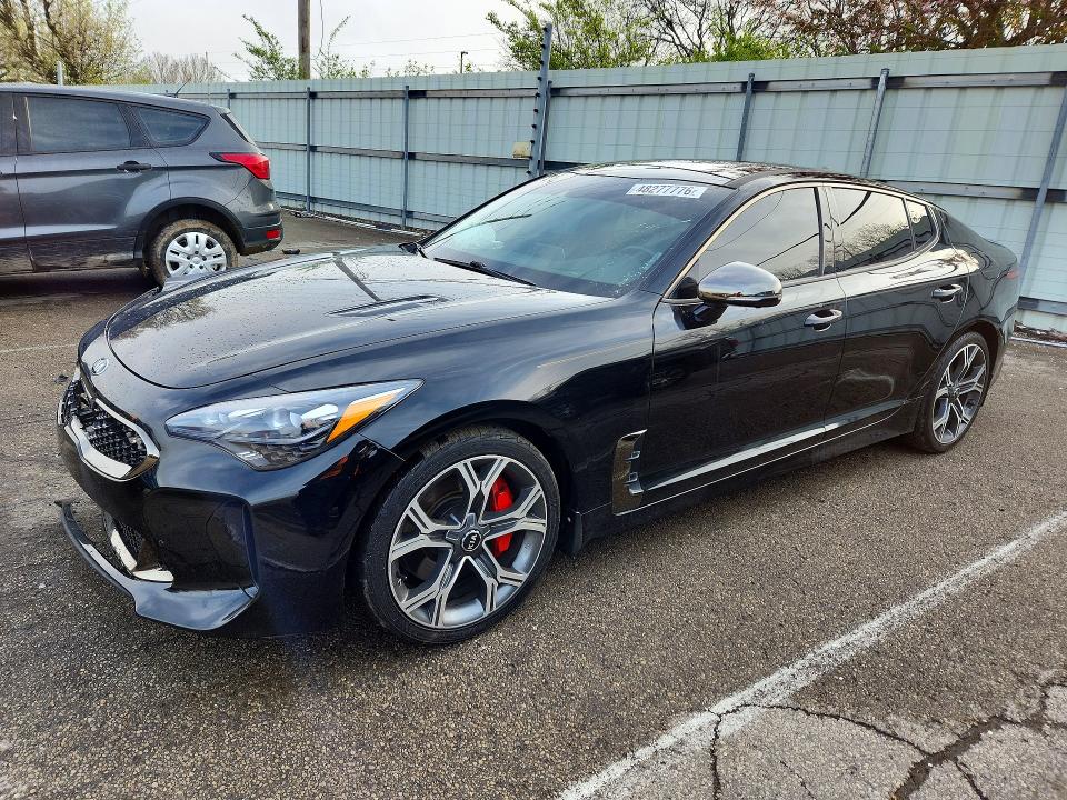 2020 Kia Stinger VIN KNAE55LC3L6073873 COPART salvage auction — FRONT END, Id - Salvage Certificate Of Title, sold $1,400 on 2026-07-15 (photo 1)