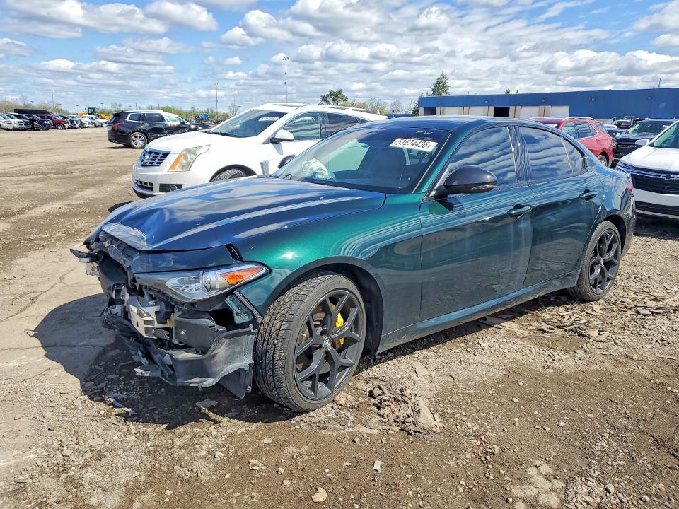 2021 Alfa romeo Giulia VIN ZARFANBN5M7648529 COPART salvage auction — FRONT END, Mi - Scrap Certificate Of Title, sold $4,200 on 2026-07-07 (photo 1)