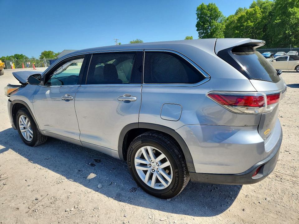 2014 Toyota Highlander VIN 5TDZARFH7ES008283 COPART salvage auction — FRONT END, Id - Salvage Certificate Of Title, sold $175 on 2026-07-09 (photo 2)