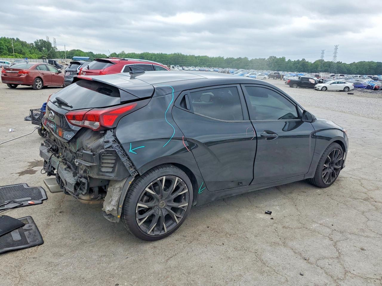 2021 Hyundai Veloster VIN KMHTG6AF4MU032801 COPART salvage auction — Rear End, ID - SALVAGE CERTIFICATE OF TITLE, sold $2,400 on 2026-07-09 (photo 3)
