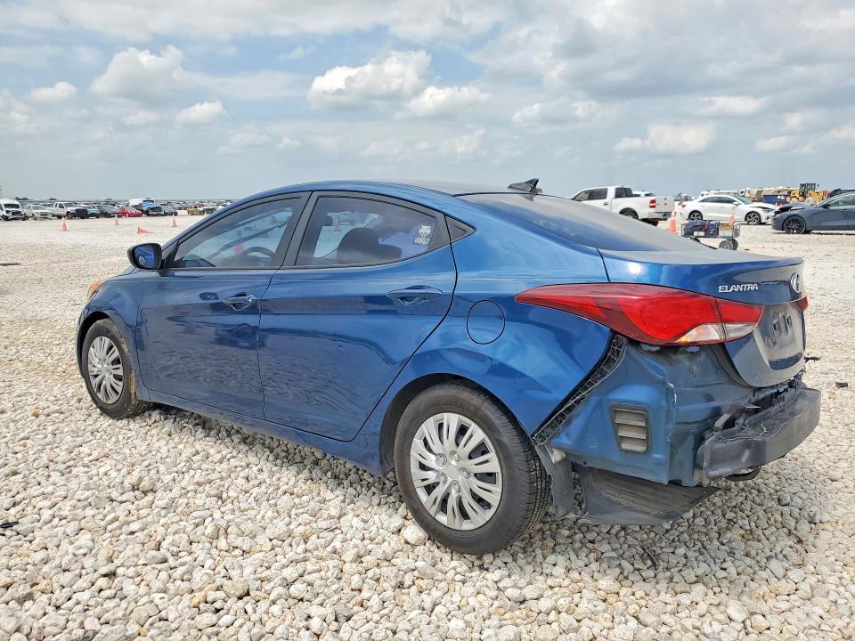 2016 Hyundai Elantra VIN KMHDH4AE0GU644916 COPART salvage auction — SIDE, Salvage Title, sold $600 on 2026-07-09 (photo 2)