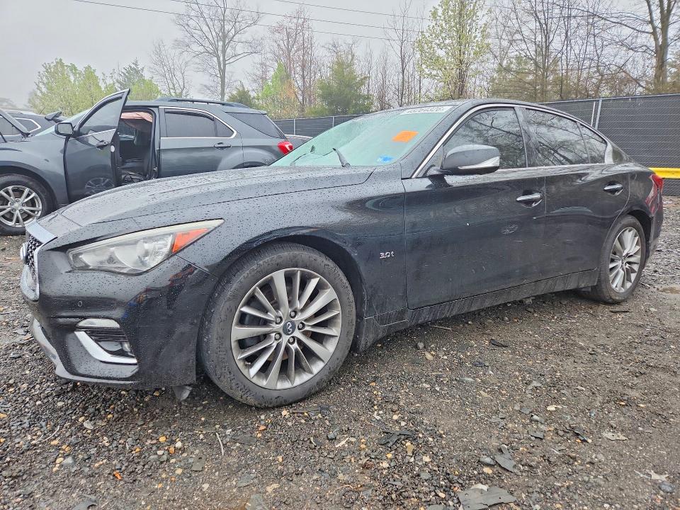 2018 Infiniti Q50 VIN JN1EV7AR1JM432056 COPART salvage auction — SIDE, Md - Cert Of Salvage > 75% Damage, sold $2,350 on 2026-07-24 (photo 1)