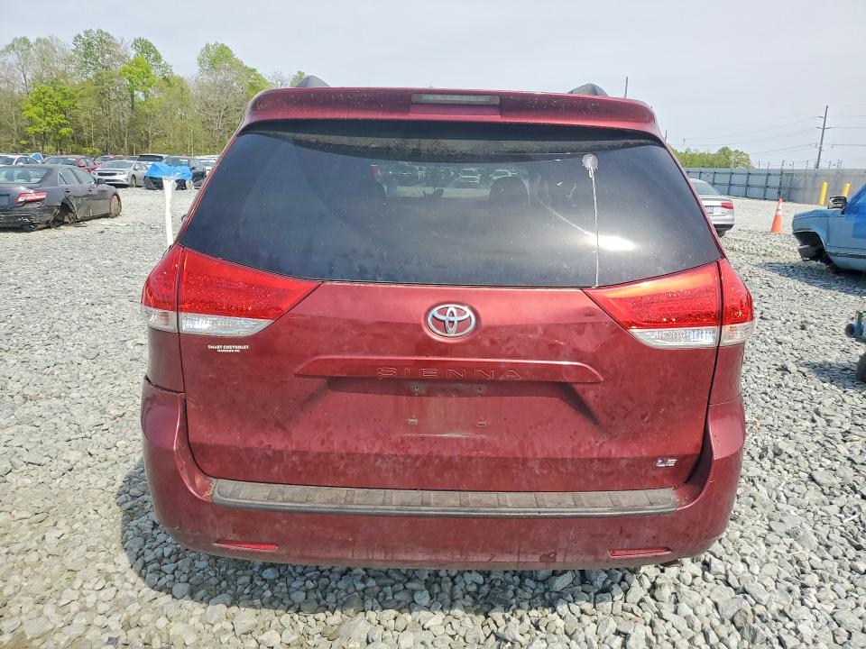 2011 Toyota Sienna VIN 5TDKK3DC9BS075482 COPART salvage auction — FRONT END, Nc - Salvage Certificate Of Title, sold $150 on 2026-07-29 (photo 6)
