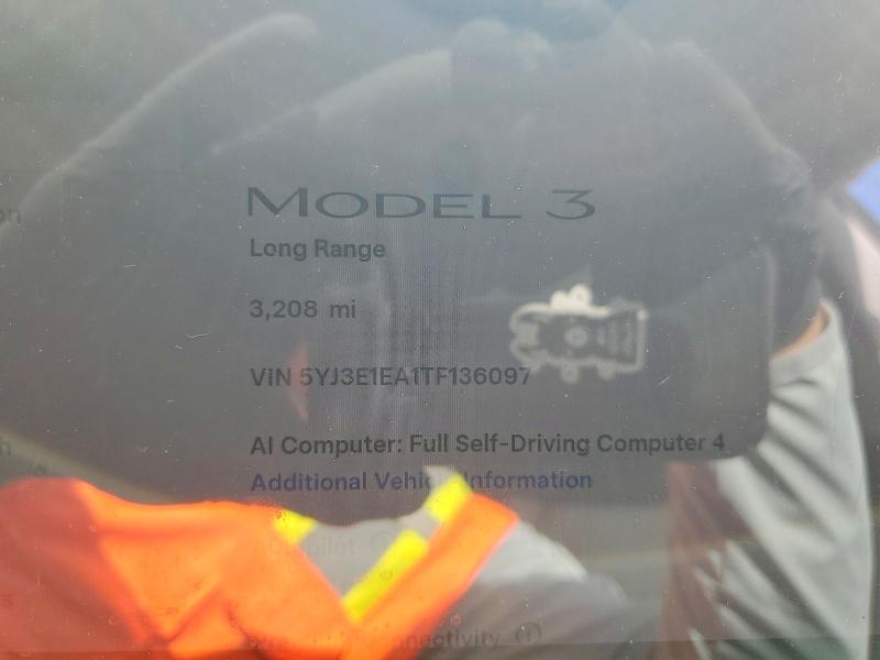 2026 Tesla Model 3 VIN 5YJ3E1EA1TF136097 COPART salvage auction — SIDE, Tx - Salvage Vehicle Title, sold $6,300 on 2026-07-28 (photo 9)