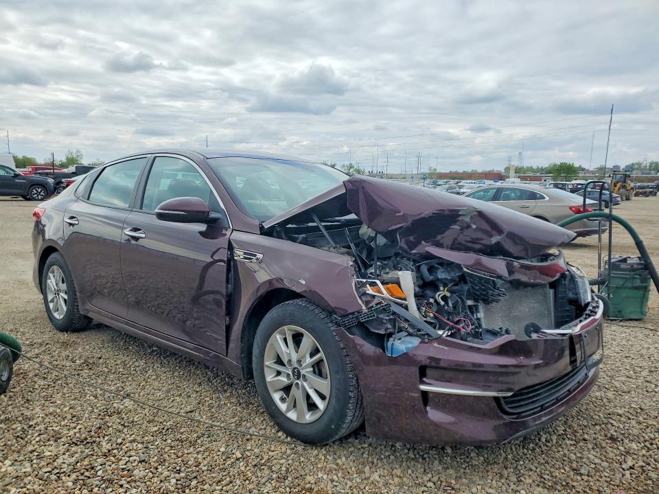 2018 Kia Optima VIN 5XXGT4L37JG191953 COPART salvage auction — FRONT END, Ia - Salvage W/Salvage History, sold $900 on 2026-07-15 (photo 4)