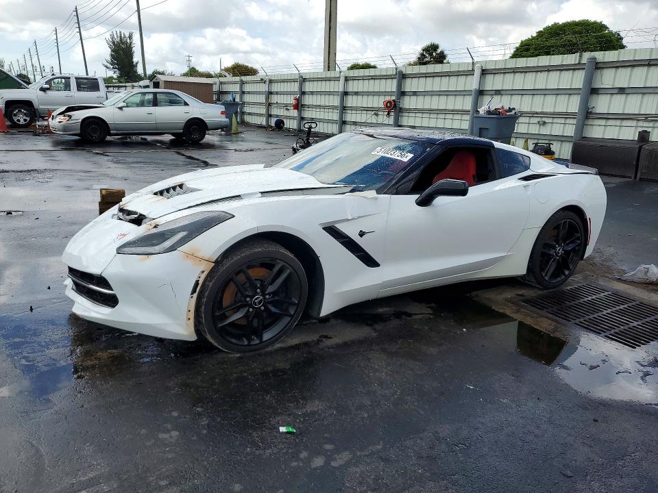 2015 Chevrolet Corvette stingray VIN 1G1YK2D78F5120200 COPART salvage auction — FRONT END, Fl - Cert Of Title Slvg Rebuildable (P), sold $11,300 on 2026-07-13 (photo 1)