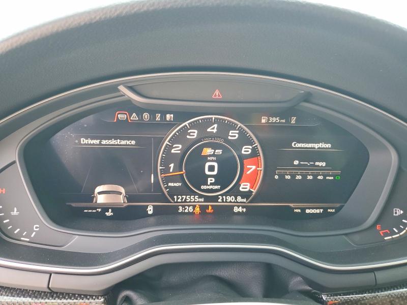 2019 Audi S5 VIN WAUB4CF59KA081155 COPART salvage auction — FRONT END, Tx - Certificate Of Title, sold $9,400 on 2026-07-07 (photo 9)