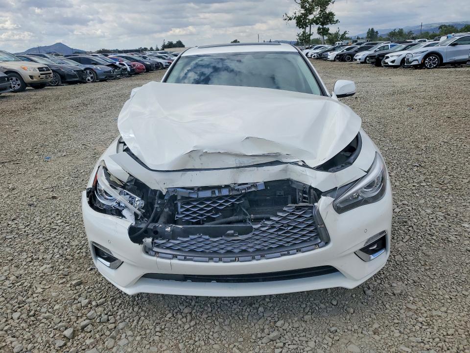 2021 Infiniti Q50 VIN JN1EV7BPXMM706033 COPART salvage auction — FRONT END, Ca - Salvage Certificate, sold $3,350 on 2026-07-14 (photo 5)