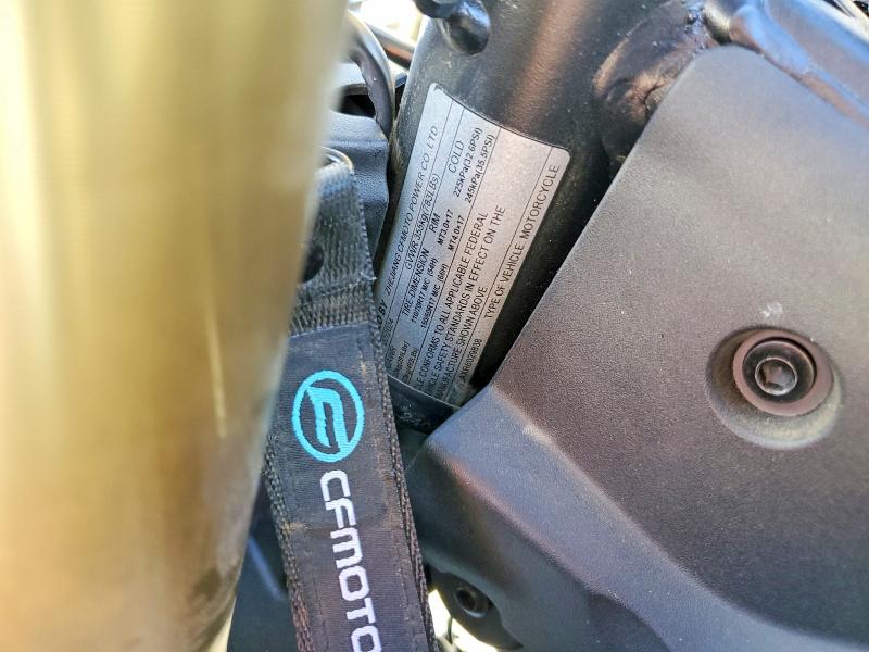 2024 Cf moto 450ss VIN LCEPESLAXR6029838 COPART salvage auction — FRONT END, CA - SALVAGE CERTIFICATE, sold $90 on 2026-07-16 (photo 9)