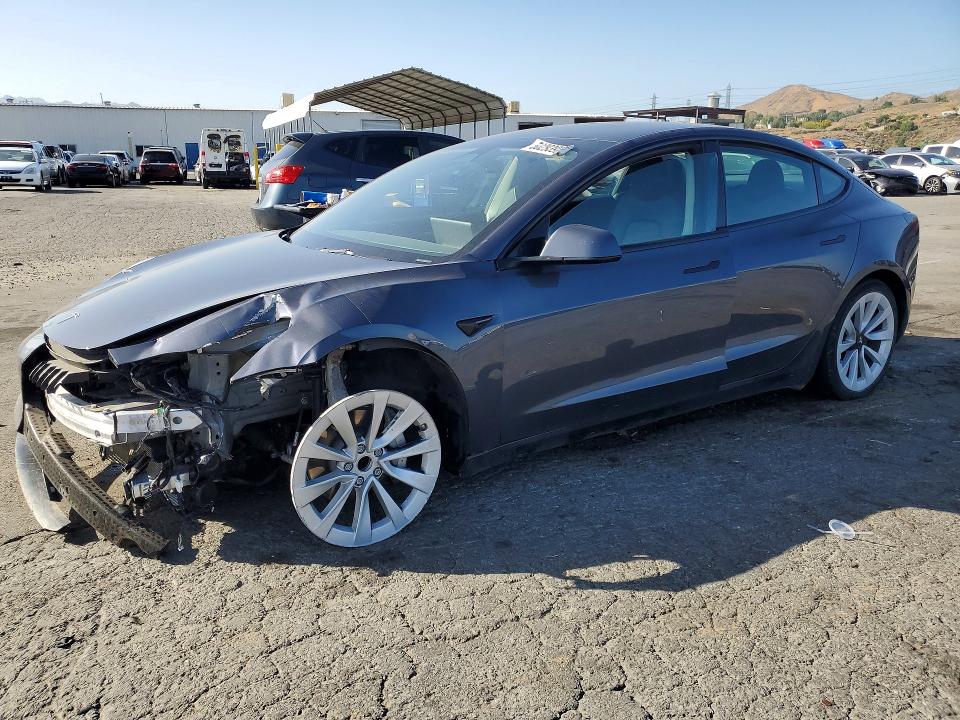 2023 Tesla Model 3 VIN 5YJ3E1EA4PF656249 COPART salvage auction — FRONT END, Ca - Salvage Certificate, sold $6,900 on 2026-07-13 (photo 1)
