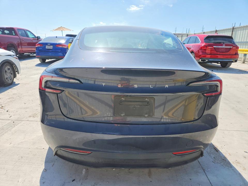 2025 Tesla Model 3 VIN 5YJ3E1EA2SF971186 COPART salvage auction — REAR END, Tx - Salvage Vehicle Title, sold $15,000 on 2026-07-24 (photo 6)