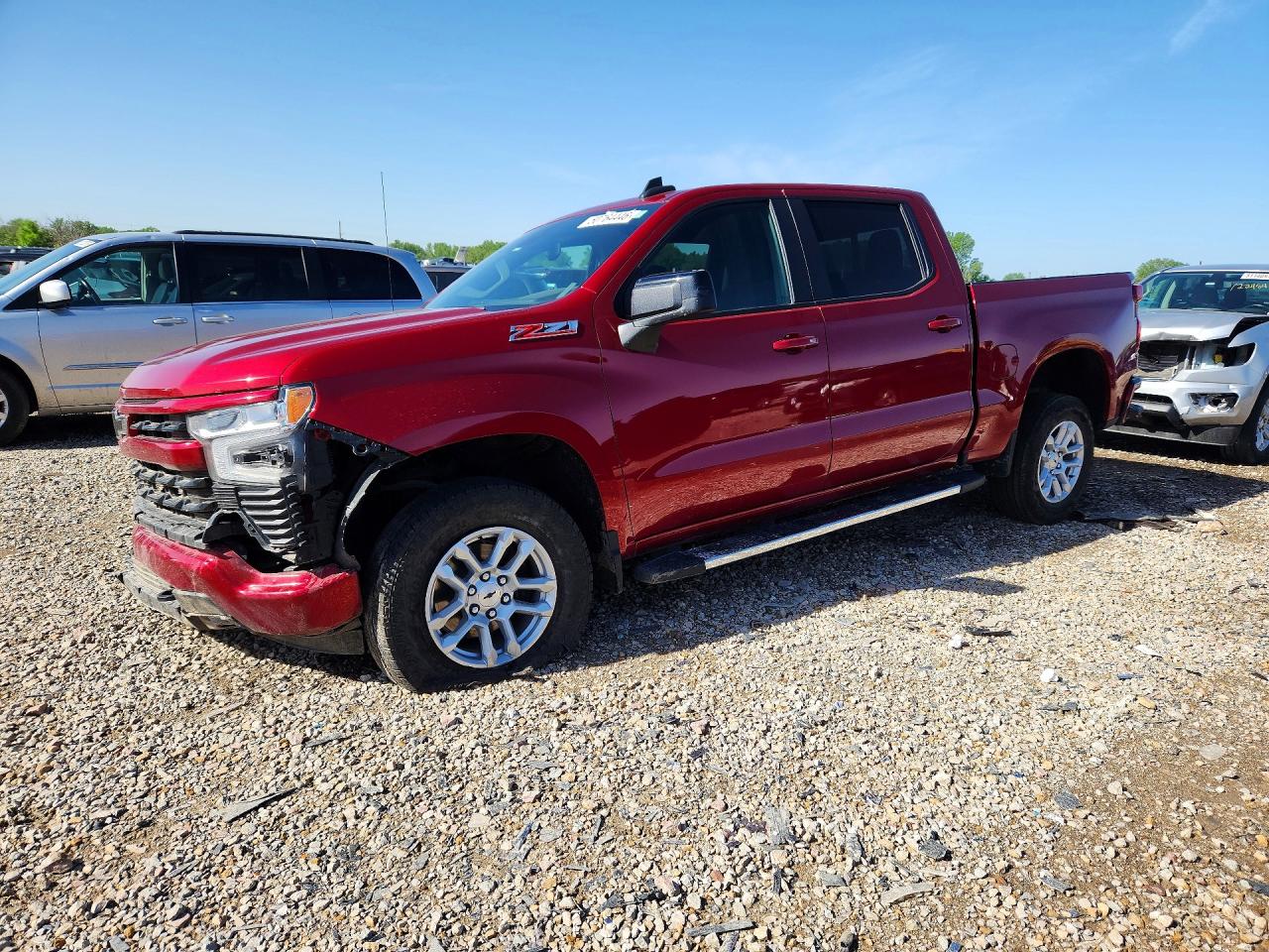 2023 Chevrolet Silverado VIN 1GCUDEED3PZ305433 COPART salvage auction — Front End, KS - CERT OF TITLE-SALVAGE, sold $19,400 on 2026-07-09 (photo 1)