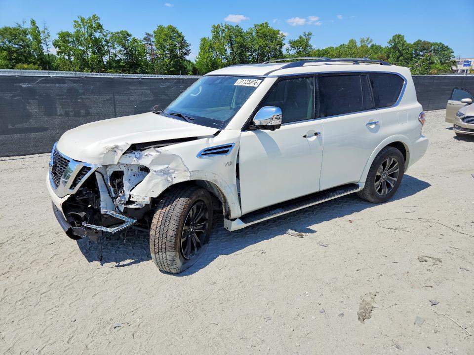 2020 Nissan Armada VIN JN8AY2NF5L9360309 COPART salvage auction — FRONT END, Sc - Cert Of Title-Salvage, sold $7,300 on 2026-07-13 (photo 1)