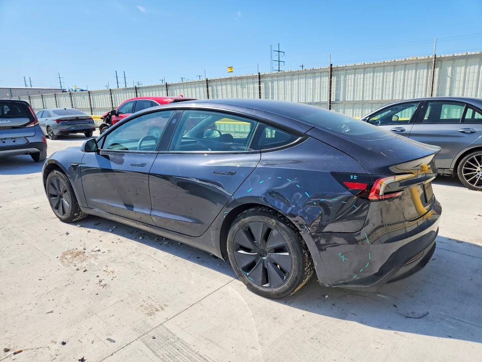 2025 Tesla Model 3 VIN 5YJ3E1EA2SF971186 COPART salvage auction — REAR END, Tx - Salvage Vehicle Title, sold $15,000 on 2026-07-24 (photo 2)