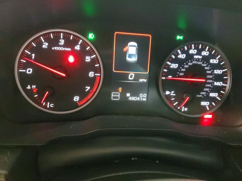 2022 Subaru Wrx VIN JF1VBAF60N9028701 COPART salvage auction — HAIL, Ia - Cert Of Title-Salvage Title, sold $12,300 on 2026-07-31 (photo 9)
