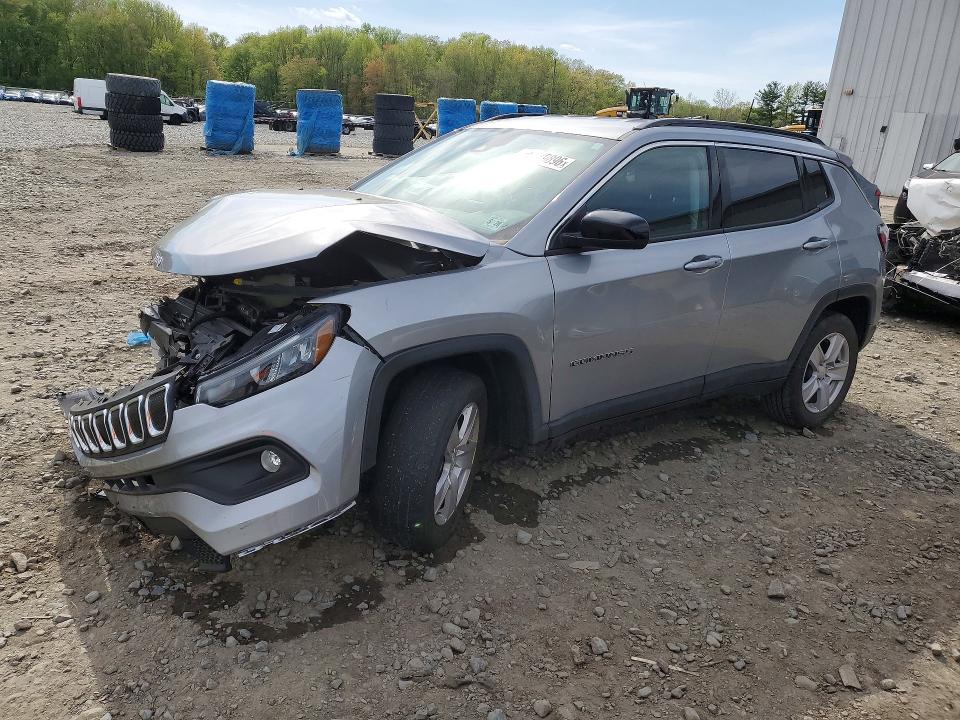 2022 Jeep Compass VIN 3C4NJDBB6NT233058 COPART salvage auction — FRONT END, Nj - Cert Of Title-Salvage, sold $1,900 on 2026-07-28 (photo 1)