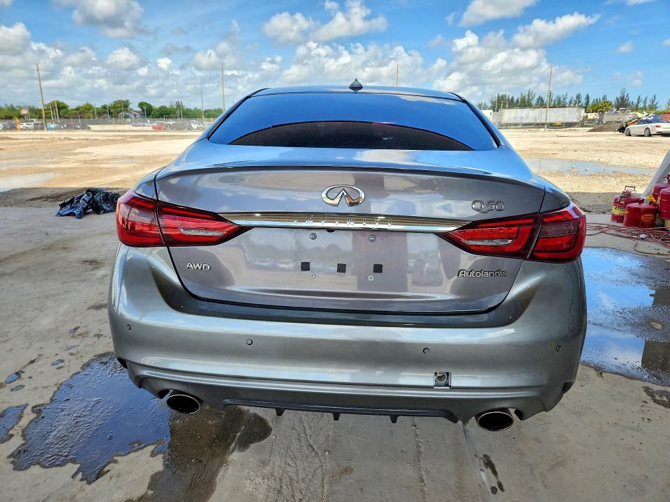 2021 Infiniti Q50 VIN JN1EV7BR1MM754179 COPART salvage auction — SIDE, Fl - Cert Of Title Slvg Rebuildable, sold $3,150 on 2026-08-01 (photo 6)