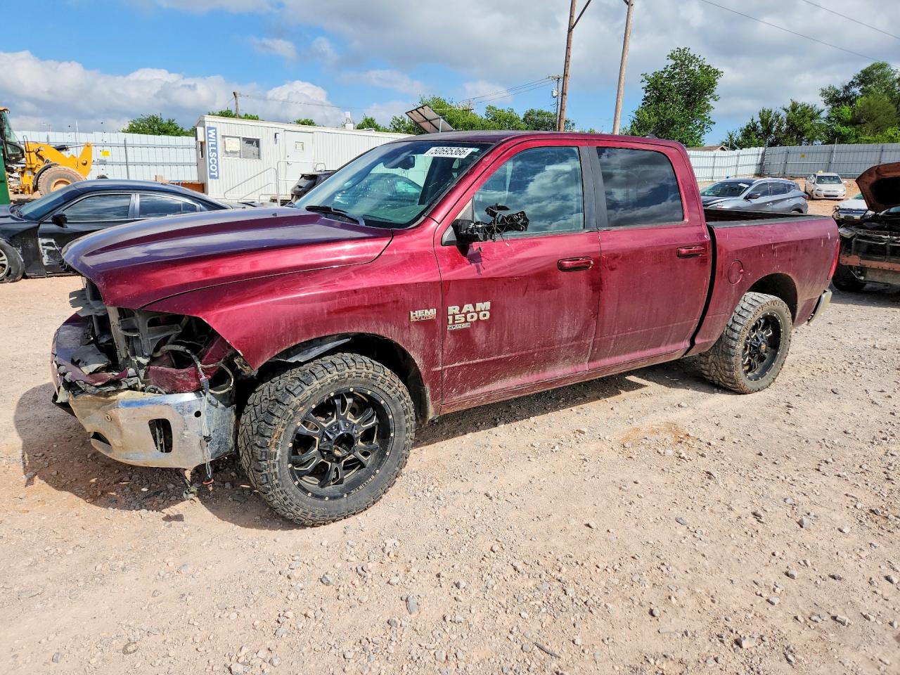 2019 Ram 1500 VIN 1C6RR6LT6KS521602 COPART salvage auction — Front End, OK - CERT OF TITLE-SALVAGE, sold $3,600 on 2026-07-09 (photo 1)