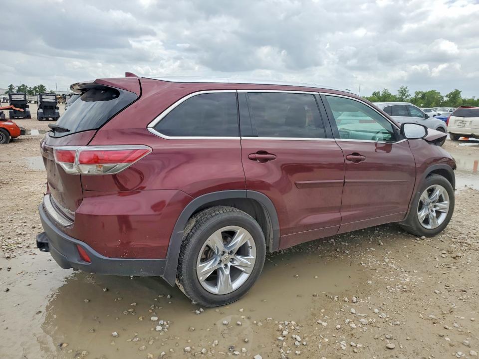 2014 Toyota Highlander VIN 5TDDKRFH7ES065848 COPART salvage auction — FRONT END, Tx - Salvage Vehicle Title, sold $4,000 on 2026-07-31 (photo 3)