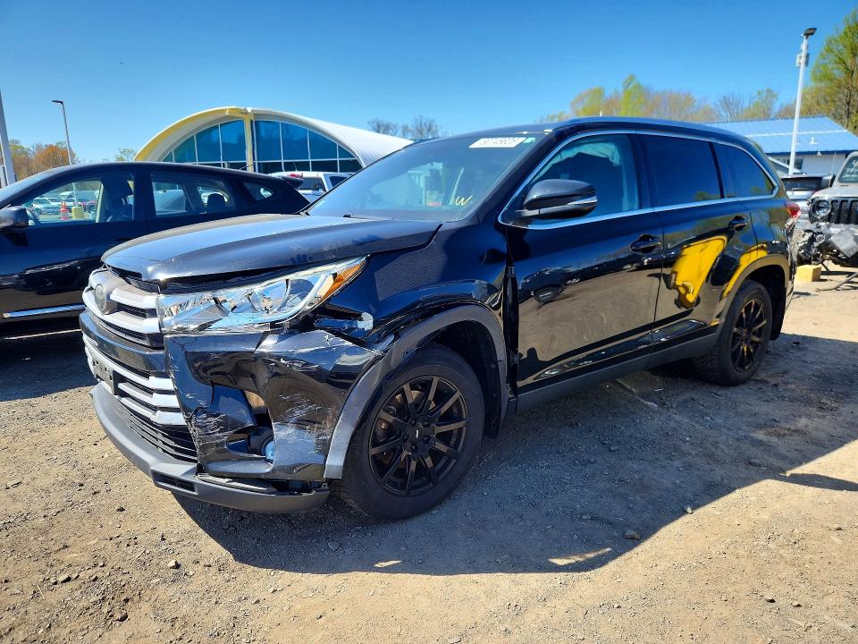 2019 Toyota Highlander VIN 5TDJZRFH4KS926168 COPART salvage auction — FRONT END, Ma - Cert Of Title-Salvage, sold $8,200 on 2026-07-16 (photo 1)