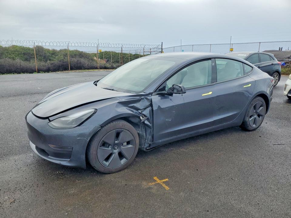 2023 Tesla Model 3 VIN 5YJ3E1EA9PF699730 COPART salvage auction — FRONT END, Hi - Certificate Of Salvage, sold $2 on 2026-07-27 (photo 1)