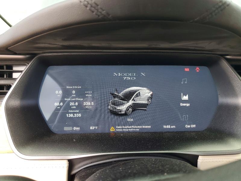 2018 Tesla Model x VIN 5YJXCBE29JF136366 COPART salvage auction — REAR END, TX - SALVAGE VEHICLE TITLE, sold $8,200 on 2026-07-28 (photo 9)