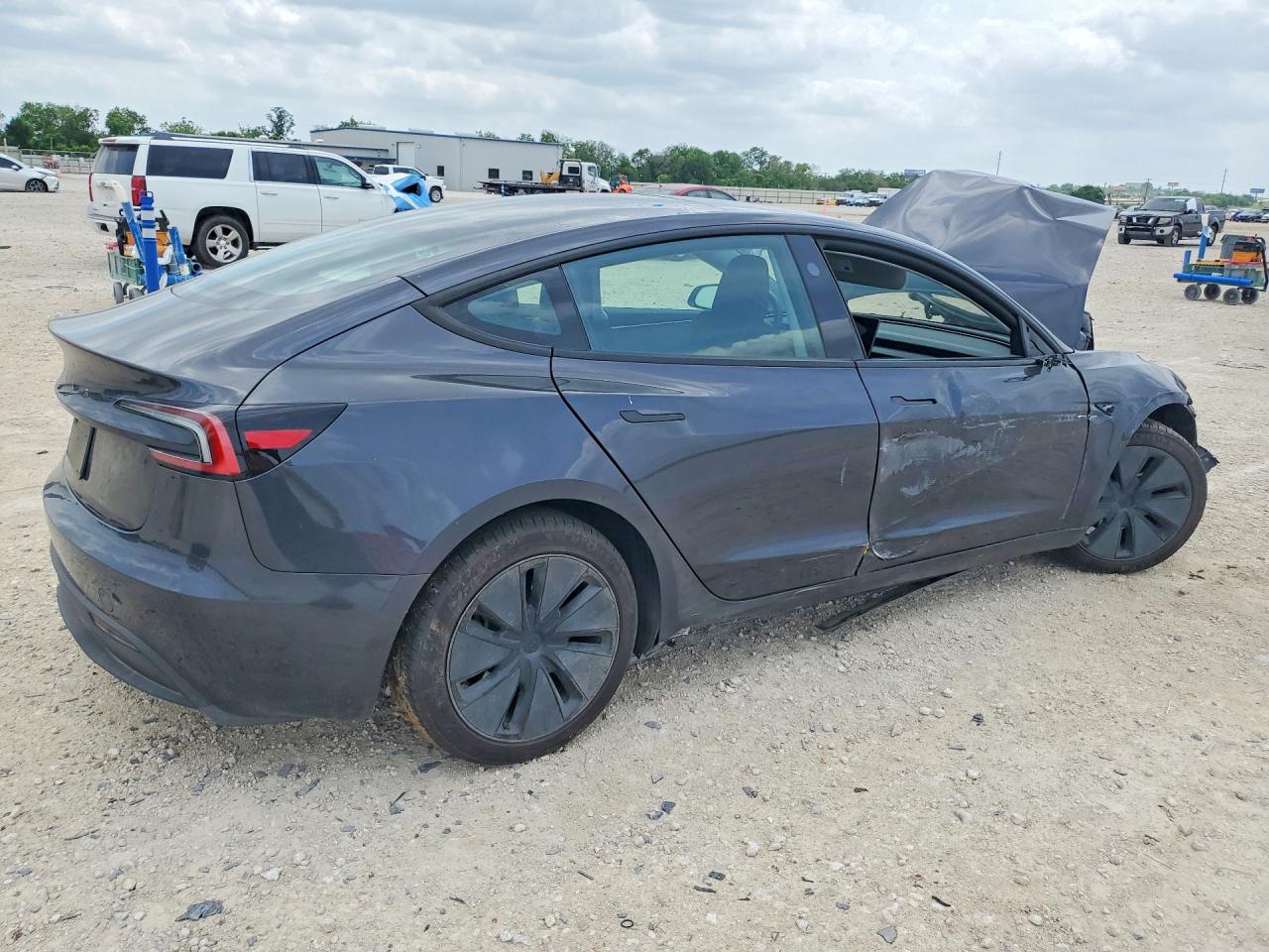 2025 Tesla Model 3 VIN 5YJ3E1EA7SF002242 COPART salvage auction — Front End, TX - SALVAGE VEHICLE TITLE, sold $8,400 on 2026-06-25 (photo 3)