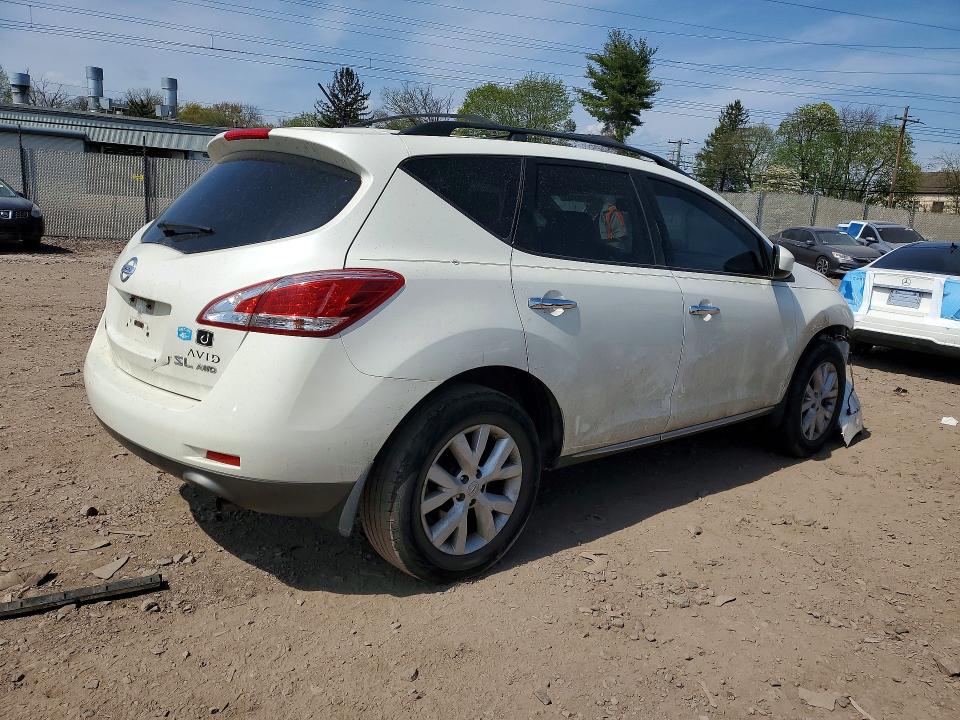 2012 Nissan Murano VIN JN8AZ1MW9CW219091 COPART salvage auction — FRONT END, Pa - Certificate Of Salvage, sold $875 on 2026-07-27 (photo 3)