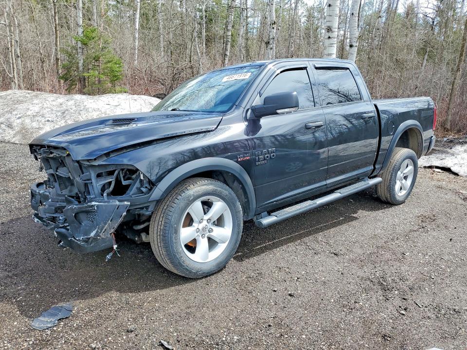 2021 Ram 1500 VIN 1C6RR7LT9MS593726 COPART salvage auction — FRONT END, ON - PERMIT IRREPAIRABLE, sold $3,250 on 2026-07-09 (photo 1)