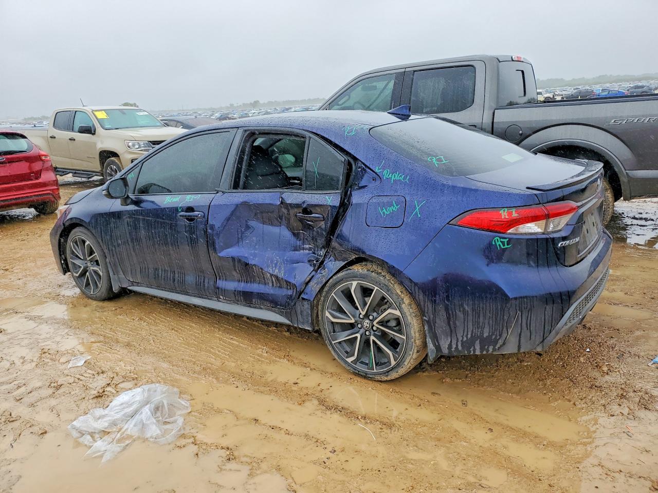 2020 Toyota Corolla VIN JTDS4RCE3LJ038166 COPART salvage auction — Side, TX - SALVAGE VEHICLE TITLE, sold $6,800 on 2026-07-02 (photo 2)