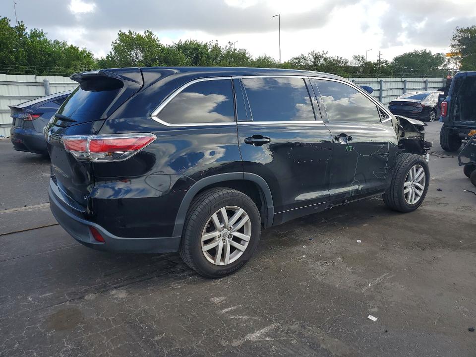 2014 Toyota Highlander VIN 5TDZKRFH3ES010254 COPART salvage auction — FRONT END, Fl - Cert Of Title Slvg Rebuildable, sold $5,200 on 2026-07-06 (photo 3)