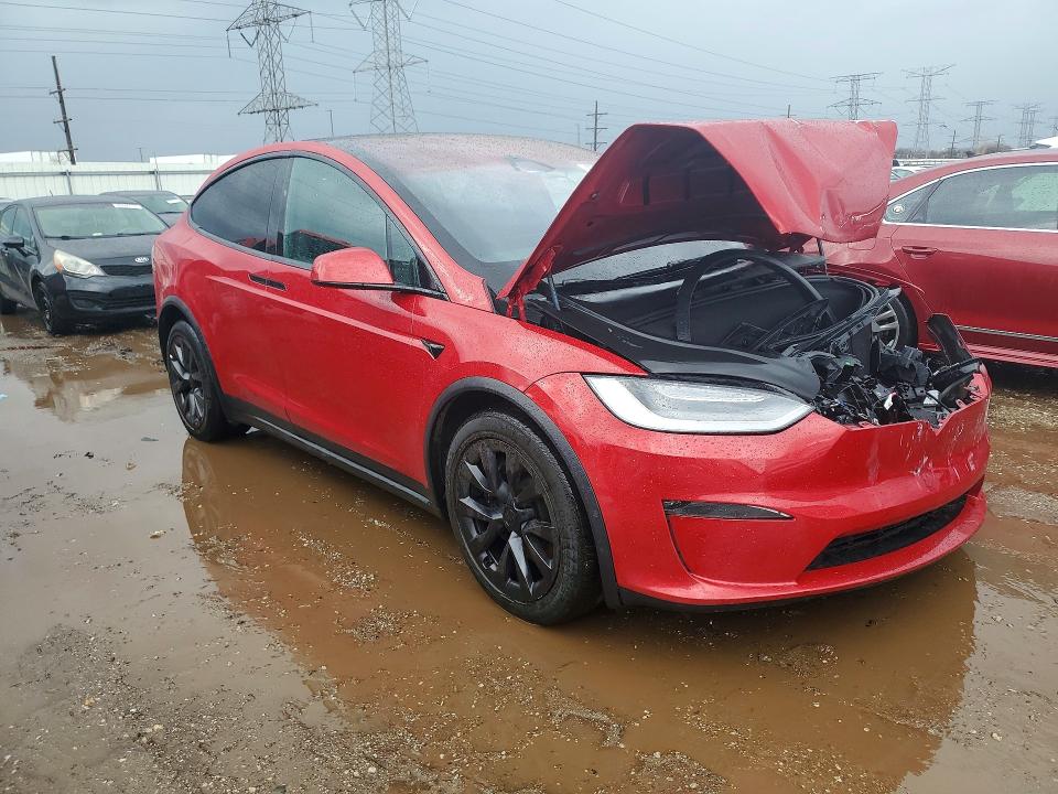 2021 Tesla Model x VIN 5YJXCBE54MF326364 COPART salvage auction — FRONT END, IL, sold $7,600 on 2026-07-28 (photo 4)