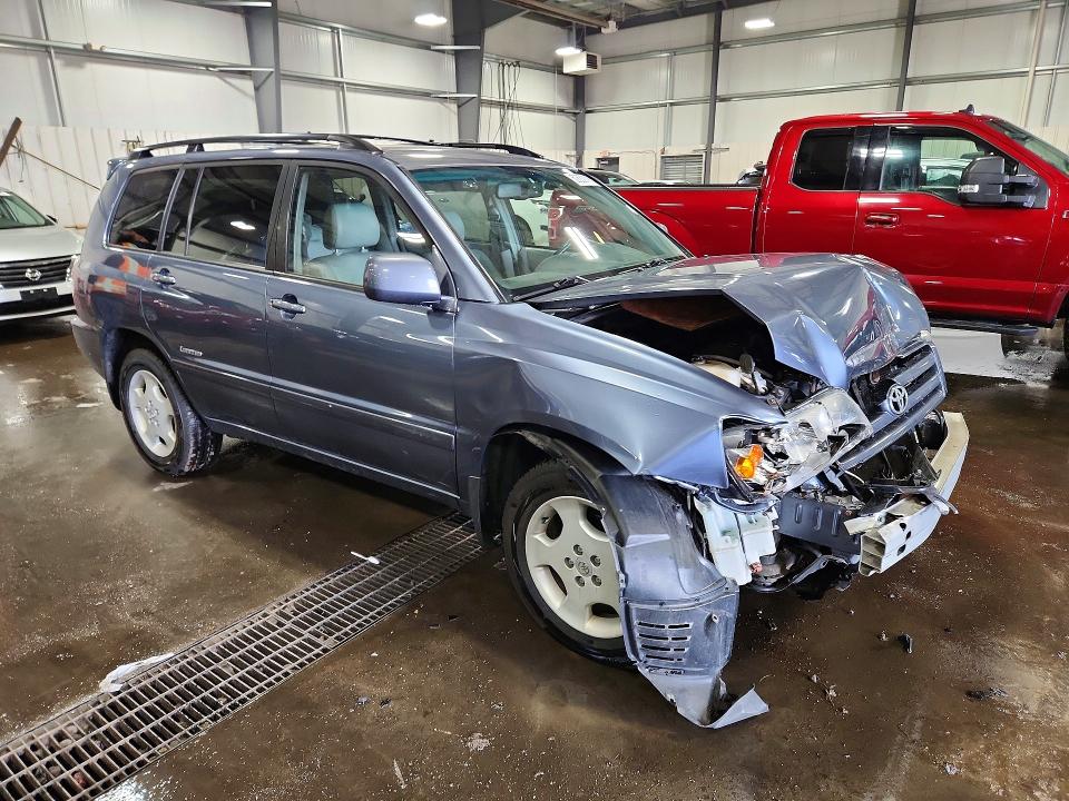 2007 Toyota Highlander VIN JTEEP21A170190806 COPART salvage auction — FRONT END, Mn - Cert Of Title-Prior Salvage, sold $575 on 2026-07-14 (photo 4)