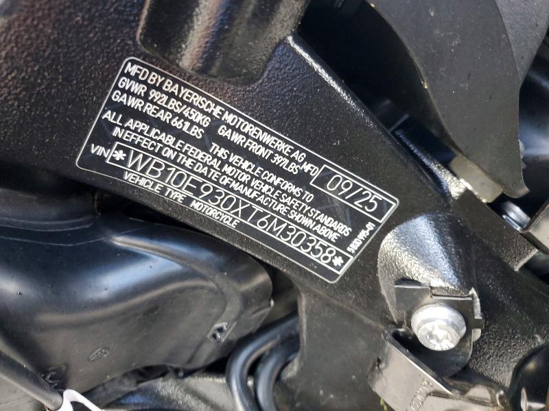 2026 BMW M VIN WB10E930XT6M30358 COPART salvage auction — FRONT END, Fl - Certificate Of Destruction, sold $9,200 on 2026-07-02 (photo 9)