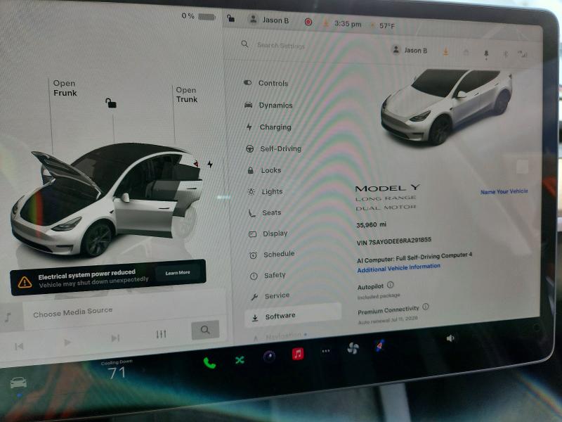 2024 Tesla Model y VIN 7SAYGDEE6RA291855 COPART salvage auction — SIDE, Sd - Cert Of Title-Salvage, sold $275 on 2026-07-20 (photo 9)