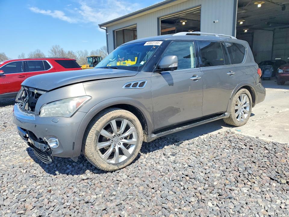 2013 Infiniti Qx56 VIN JN8AZ2NEXD9042496 COPART salvage auction — FRONT END, Mo - Salvage Certificate Of Title, sold $1,300 on 2026-07-28 (photo 1)