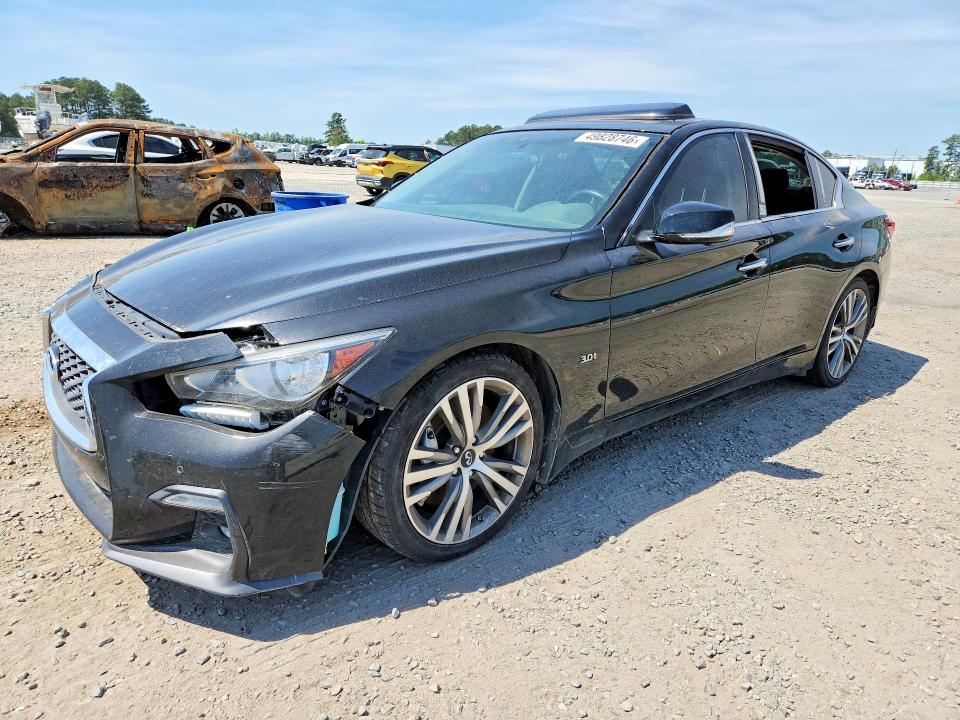 2019 Infiniti Q50 VIN JN1EV7AP5KM518275 COPART salvage auction — FRONT END, NC - SALVAGE CERTIFICATE OF TITLE, sold $5,900 on 2026-07-27 (photo 1)
