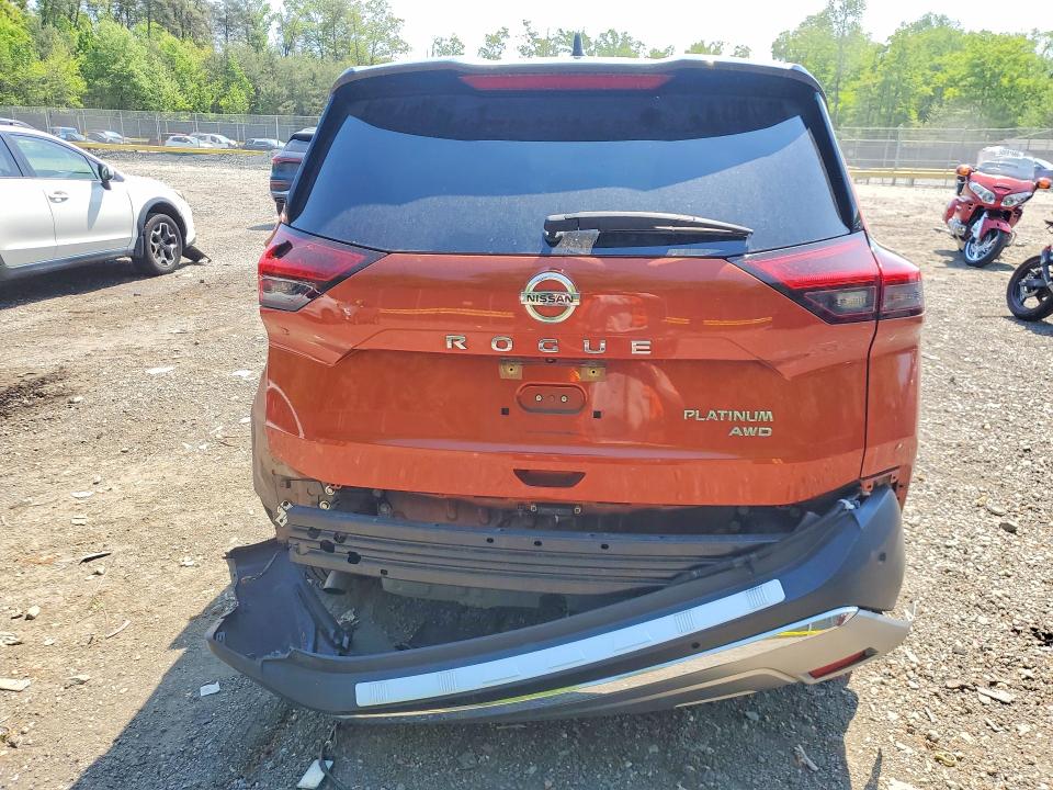 2021 Nissan Rogue VIN JN8AT3DD9MW321133 COPART salvage auction — REAR END, Md - Cert Of Salvage > 75% Damage, sold $5,200 on 2026-07-31 (photo 6)