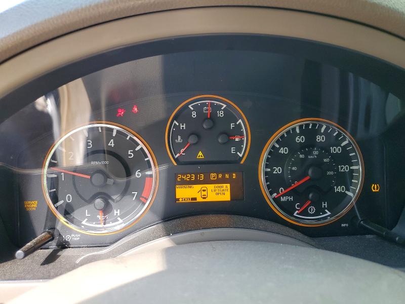 2008 Nissan Armada VIN 5N1BA08D28N615611 COPART salvage auction — FRONT END, NC - SALVAGE CERTIFICATE OF TITLE, sold $650 on 2026-07-02 (photo 9)