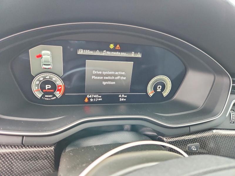 2021 Audi Rs4 VIN WAUC4AF42MA065141 COPART salvage auction — FRONT END, Or - Salvage Title Certificate, sold $8,400 on 2026-07-20 (photo 9)