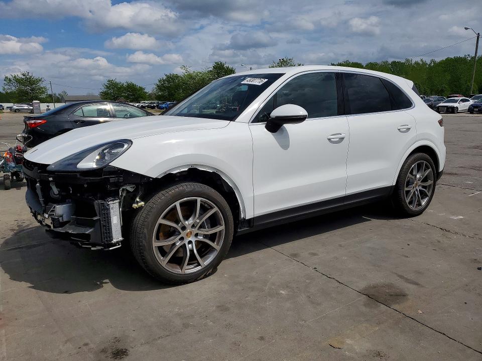 2023 Porsche Cayenne VIN WP1AA2AY4PDA10498 COPART salvage auction — FRONT END, KY - CERTIFICATE OF TITLE, sold $32,500 on 2026-07-27 (photo 1)