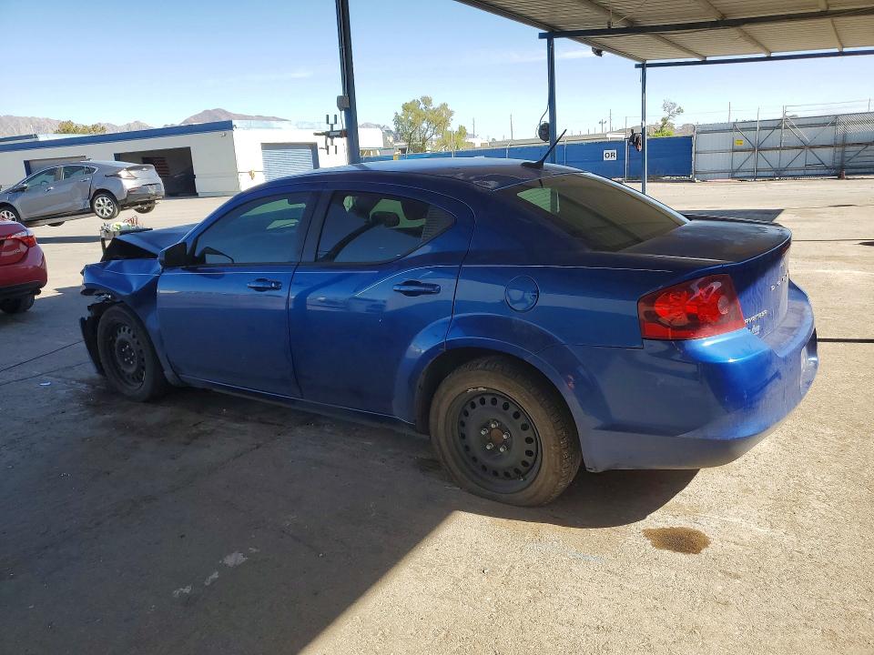 2014 Dodge Avenger VIN 1C3CDZAB7EN201186 COPART salvage auction — FRONT END, Nm - Cert Of Title-Salvage, sold $575 on 2026-07-10 (photo 2)